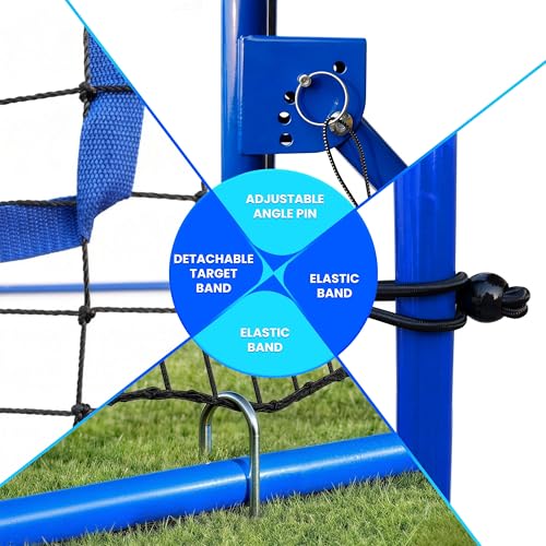 Volleyball Rebounder Net 7x4 FT, Multi-Sport Training Net with 45-Strand High Elastic Cords, Volleyball Rebounder, Soccer Rebounder, Baseball Net for Indoor Outdoor Practice