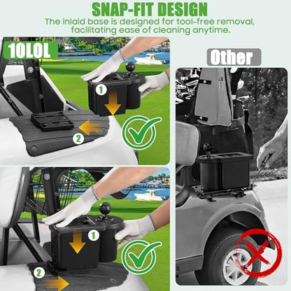 10L0L Golf Cart Ball Washer and Club Cleaner Kit, Detachable Golf Club Head and Ball Washer Golf Cleaner for EZGO Club Car Yamaha