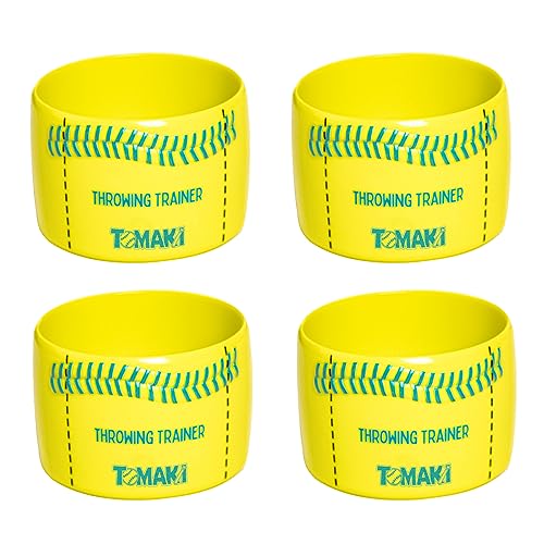 Tomaki Baseball Throwing Trainer, Baseball Pitching Trainer Throwing Spin Trainers, Softball Spinner for Pitchers Baseball Speed Ball Baseball Training Equipment-4 Packs