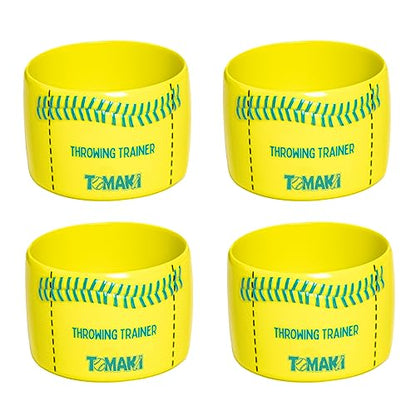 Tomaki Baseball Throwing Trainer, Baseball Pitching Trainer Throwing Spin Trainers, Softball Spinner for Pitchers Baseball Speed Ball Baseball Training Equipment-4 Packs