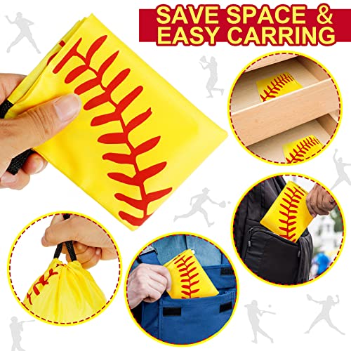 Shappy 12 Pcs 17 Inch Softball Style Drawstring Bag Sports Ball Backpack Drawstring Sack Cinch Bags for Team Gift Party Favors - style: Softball Style