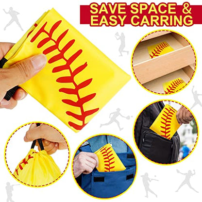 Shappy 12 Pcs 17 Inch Softball Style Drawstring Bag Sports Ball Backpack Drawstring Sack Cinch Bags for Team Gift Party Favors - style: Softball Style