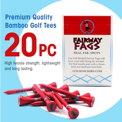 Bamboo Golf Tee Caddy - Funny Cigarette-Style Box, Durable 2 3/4" Biodegradable Wooden Golf Tees, Novelty Golf Gift for Men & Women, Wood Golf Tees 2 3/4 Inch - size: 1 Pack