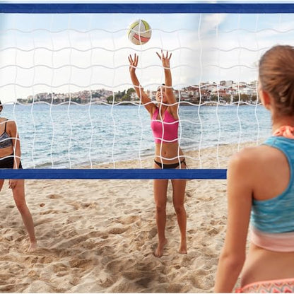 Replacement Pool Volleyball Net Adjustable Length 15ft - 25ft, Portable Volleyball Net for Outdoor Backyard Swimming Pool Beach - color: blue