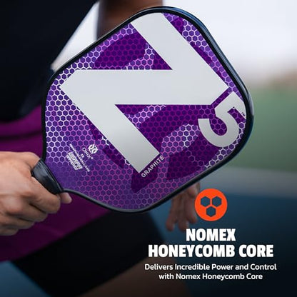Onix Graphite MOD Z5 Carbon Fiber Pickleball Paddle with Wide-Body Shape. Honeycomb Core, Graphite Face & Cushion Comfort Pickleball Paddle Grip