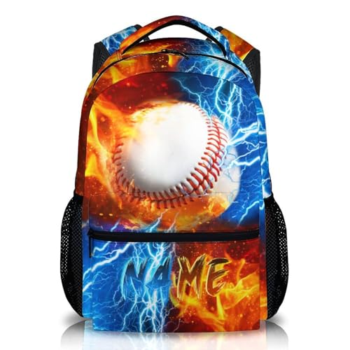 Backpack for Kids Boy Custom Baseball Bookbag for School Elementary Middle Primary, Personalized Student School Supplies - color: White