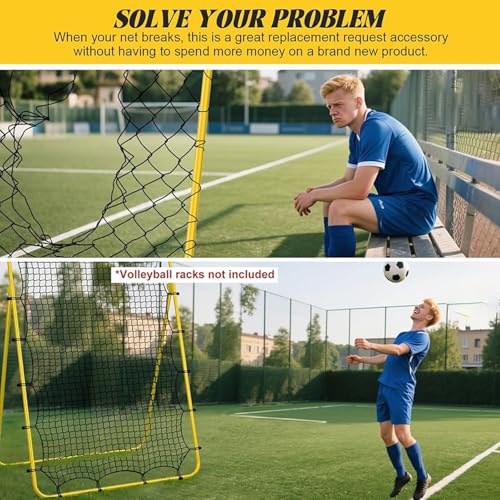 Rebound Net Replacement - 7x4 Ft Frame Compatible Training Nets, 1.5 Inch Mesh High Strength Back Surfaces, Elastic Cord Loop System Target Webbing | Versatile Practice Gear for Volleyball Base