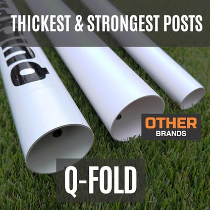 QUICKPLAY Q-Fold Soccer Goal | 30-Second Folding Design for Easy Setup | Portable & Weatherproof uPVC Soccer Goal for Backyard | Durable Post for Adults & Kids - style: 16 x 7'