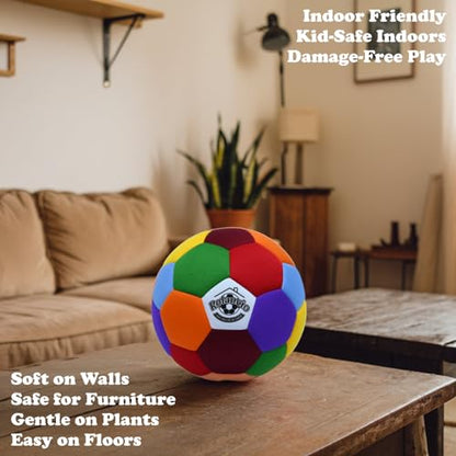Indoor Soccer Ball Size 4 Soft & Safe Kids Indoor Ball for Home and Yards The House Ball Ideal for Silent Dribbling, Training, Perfect Soccer Gift, Fun Soft Soccer Ball
