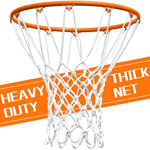 NEIJIANG Basketball Net Replacement Outdoor, Upgraded Thickening Heavy Duty, All Weather Anti Whip, Fits Standard Indoor or Outdoor 12 Loops Rim - style: 1Pc