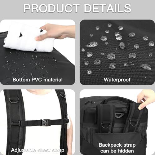 100L Extra Large Travel Duffle Bag Backpack for Men, 3 in 1 Sports Duffel Bags W/Adjustable Shoulder Strap & Dividers Gym Equipment/Gear Weekend Overnight Bag for Trip Camping Hiking, XL Black - color: Black