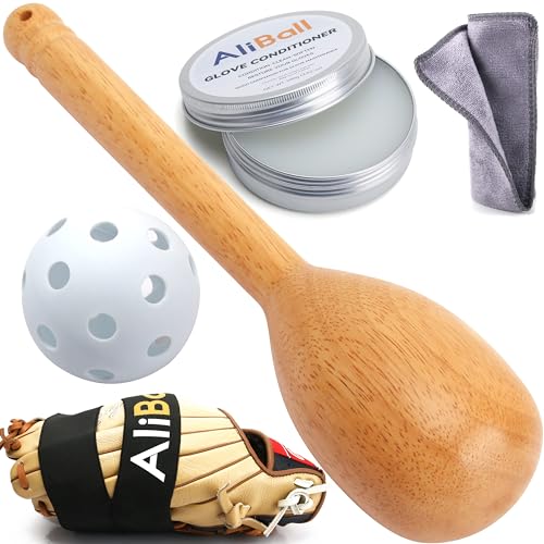 Aliball Heavy Baseball Glove Break-in Kit - Real One-Piece Solid Construction, Mallet, Conditioner for Adult & Youth Gloves