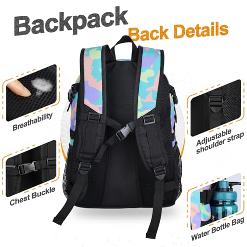 Goloni Soccer Backpack,Basketball Backpack with Ball Compartment & Shoe Compartment,Backpack for Basketball,Soccer - color: Green Camouflage