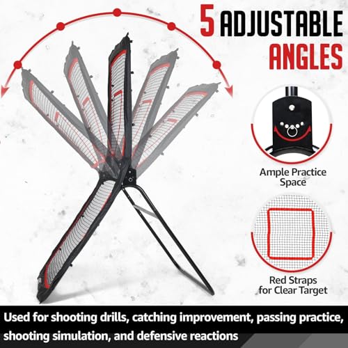 ZEALFEEL Lacrosse Rebounder, 4x7FT/4x6FT Volleyball Rebounder for Backyard with 5 Rebound Angles, Target Strip, Lacrosse Rebound Net Perfect for Lax Baseball Volleyball & Soccer Practice - size: 4×7ft Volleyball/Lacrosse Rebounder