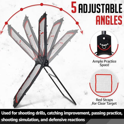 ZEALFEEL Lacrosse Rebounder, 4x7FT/4x6FT Volleyball Rebounder for Backyard with 5 Rebound Angles, Target Strip, Lacrosse Rebound Net Perfect for Lax Baseball Volleyball & Soccer Practice - size: 4×7ft Volleyball/Lacrosse Rebounder