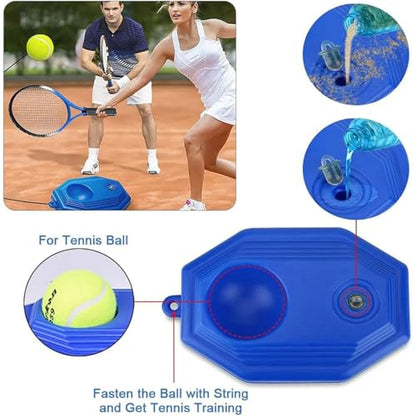 Tennis Ball Training Baseboard, Trainer Rebounder Round Rectangular Ball with Practice Elastic Strings Rope, Multifunction Tennis Practice Rebounder for Beginner Adult Home