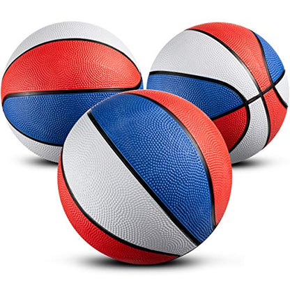 Bedwina Rubber Mini Basketball Balls for Kids 7 Inch, Size 3 Pack of 3 - Pool Basketball for Mini Hoop Outdoor & Indoor - style: 3-pcs