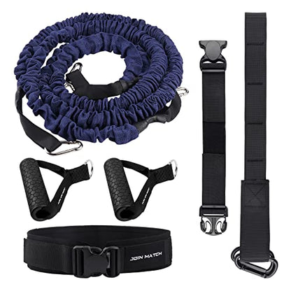 80Lbs Resistance Bungee Cord Speed Training Set, Dual Resistance Cord(8-22'), Improve Agility Focus Strength Power, for Basketball Tennis Football Volleyball, Help You Build Muscle