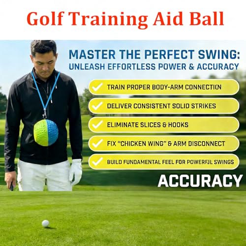 WIGERLON Golf Swing Training Ball for Keeping arms Connected,Golf Trainer Pure Strike Ball for Men and Women M