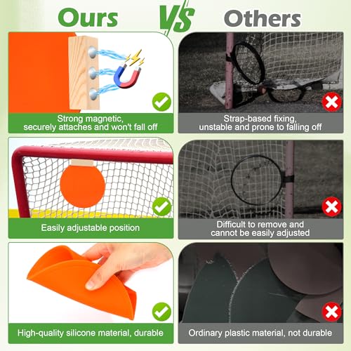 4P Magnetic Hockey Shooting Targets, Luxiv Silicone Shooting Goal Discs for Training Magnet Lacrosse Goal Targets for Soccer, Baseball Practice