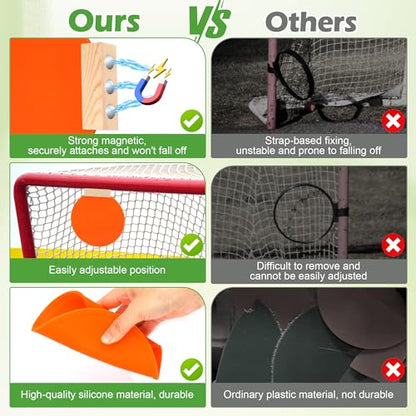 4P Magnetic Hockey Shooting Targets, Luxiv Silicone Shooting Goal Discs for Training Magnet Lacrosse Goal Targets for Soccer, Baseball Practice