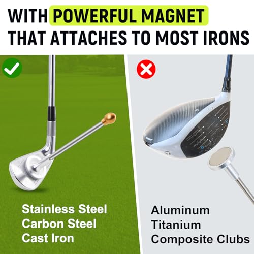 THE GOLFER STORE Golf Alignment Rods, Golf Club Alignment Stick Corrector Magnetic Golf Swing Trainer Aid Help Visualize and Align Your Golf Shot Length Adjustments