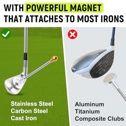 THE GOLFER STORE Golf Alignment Rods, Golf Club Alignment Stick Corrector Magnetic Golf Swing Trainer Aid Help Visualize and Align Your Golf Shot Length Adjustments