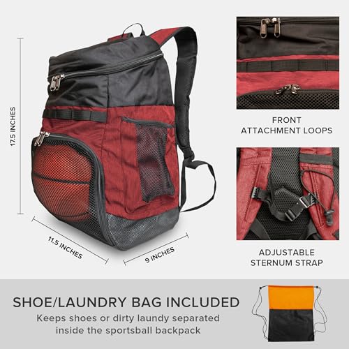Xelfly Basketball Backpack with Ball Compartment