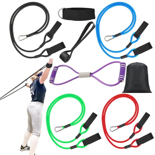 Davllin Baseball Softball Resistance Training Bands - Pitching Trainer and Arm Trainer for Pitching Arm Strength Throwing Warm up Stretching - style: 8-in-1-Ultimate