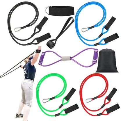 Davllin Baseball Softball Resistance Training Bands - Pitching Trainer and Arm Trainer for Pitching Arm Strength Throwing Warm up Stretching - style: 8-in-1-Ultimate