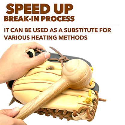 AliBall Baseball Glove Mallet - Quick Create Ball Shaped Pocket for Softball Glove - One Piece Solid Construction for Breaking in Glove - color: Natural colour