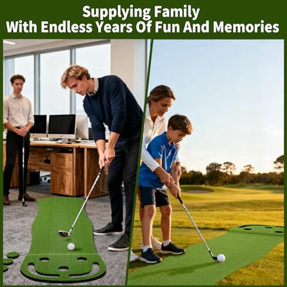 Wekin Indoor Putting Green,2x8ft Artificial Turf Putting Green with Adjustable Putter, 2 Balls, Perfect Golf Putting Game Mat for Home,Party,Office