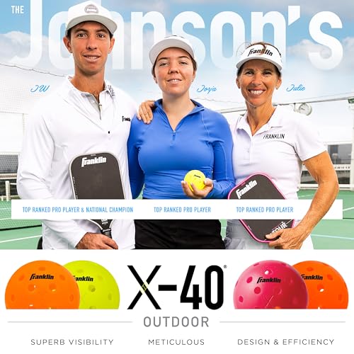 Franklin Pickleball 2 Player Carbon Fiber Paddle and X-40 Pickleball Set - (2) Carbon Fiber Paddles - (4) X-40 Balls - USA Pickleball Approved - style: Orange