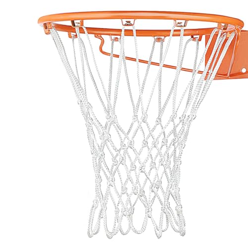 Basketball net 12 Loops Replacement Thicker Ropes Weaved All Weather Bright Coloured Endurable Environment Friendly Polypropylene - color: 1 PCS White