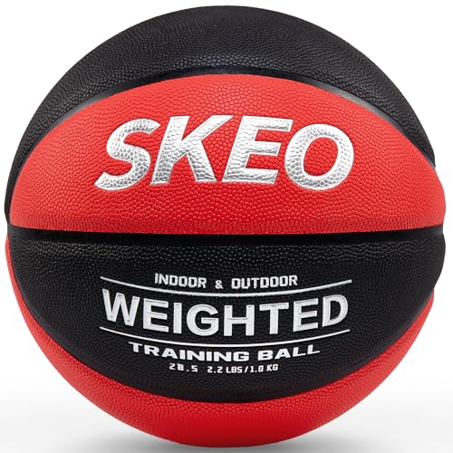 SKEO Weighted Basketball, 2.2/3/3.3LBS 28.5"/29.5" Trainer Heavy Basketballs Made of Composite, Indoor Outdoor Training Ball for Improving Handling Dribbling Rebounding - size: Size 6 Women & Youth -2.2LBS/1KG