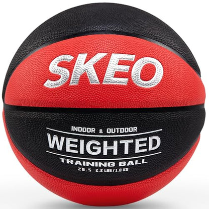 SKEO Weighted Basketball, 2.2/3/3.3LBS 28.5"/29.5" Trainer Heavy Basketballs Made of Composite, Indoor Outdoor Training Ball for Improving Handling Dribbling Rebounding - size: Size 6 Women & Youth -2.2LBS/1KG