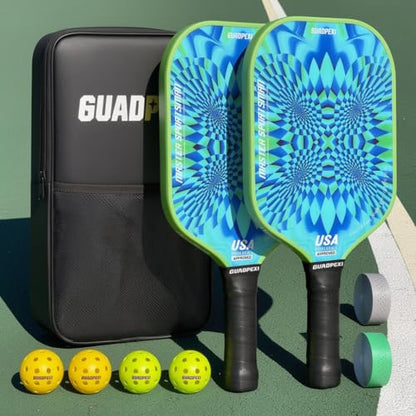 Pickleball Paddles - USAPA Approved Fiberglass Surface, Polypropylene Honeycomb Core - 8.5oz Lightweight Pickleball Paddle with Sweat-Absorbing Cushioned Grip, Cosmic Purple Design