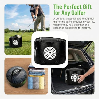 Golf Impact Bag - The Perfect Swing Trainer & Gift for Golf Enthusiasts - color: BLACK