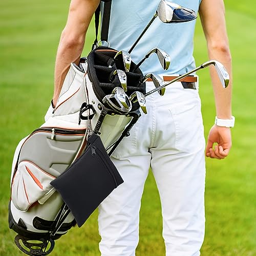 Shappy 3 Pcs Golf Tee Bag 6.7 x 5.5 Inch Golf Ball Bag Pouch Utility Tee Holder with Zipper Metal Lobster Claw Clip Valuables Gift Accessory Pouch for Men Women