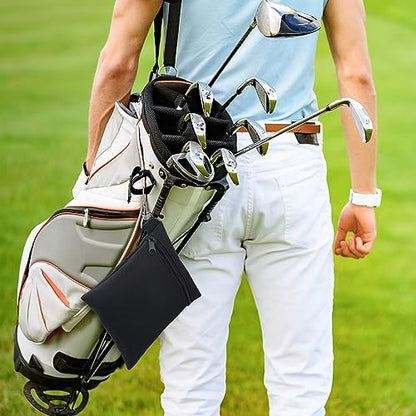 Shappy 3 Pcs Golf Tee Bag 6.7 x 5.5 Inch Golf Ball Bag Pouch Utility Tee Holder with Zipper Metal Lobster Claw Clip Valuables Gift Accessory Pouch for Men Women