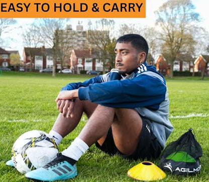 Flexible Soccer Cones (Set of 60/50/40/25) with Mesh Bag & Strap, Sports Cones for Soccer, Basketball, Football Training Equipment, Agility Soccer Cones for Drills Training - size: Pack of 60