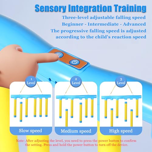 Reflex Drop Sticks Challenge Game, 3 Adjustable Catching Falling Sticks Game, Hand Eye Coordination Training Game, Reaction Time Training Hand Speed Challenge Game