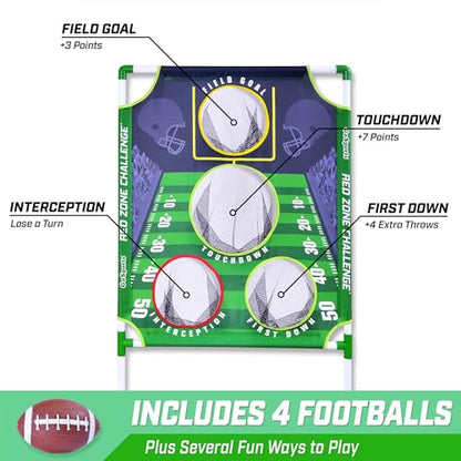 GoSports Football & Baseball Toss Games Available in Football Red Zone Challenge or Baseball Pro Pitch Challenge Choose Between Backyard Toss or Door Hang Targets - style: Football Toss