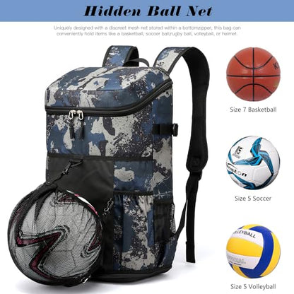Baseball Backpack Equipment Bag for Adult with 2/4 Bat Holder & Fence Hook Lightweight Mens Softball Bag with Shoes Compartment Coaches Catchers Team Baseball Gear Bags Youth Boys - color: 1 Blue