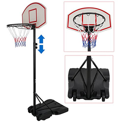 LEMY Basketball Hoop,5.4-7 Ft Kids Portable Basketball Hoop Outdoor,Adjustable Basketball Goal System with Shatterproof Backboard and Larger Base for Kids Youth and Adults in Backyard,Driveway,Indoor