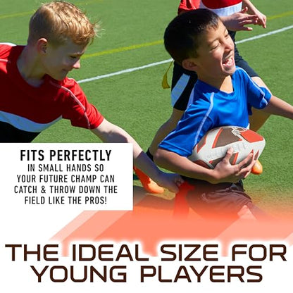 Franklin Sports NFL Team Footballs - Rubber Youth Mini Balls for All Teams - Kids 8.5" Football + Air Pump Sets - Official NFL Licensed - style: Cleveland Browns