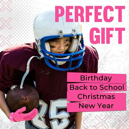 HANDLANDY Youth Football Gloves, Kids Sticky Receiver Gloves,Super Grip Football Glove Best Gift for Boys,Girls - color: Pink, size: X-Small-Youth