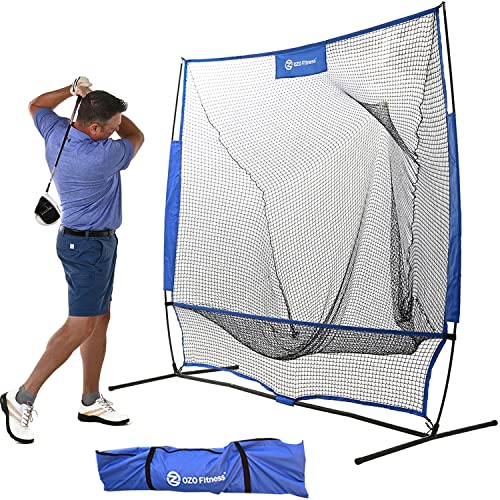 Golf Practice Hitting Net, Indoor Garage or Outdoor Backyard Driving Heavy Duty Mesh Netting for Home Real Pro Golfing Swing Chipping Train, Easy Setup Stable Frame, Portable Golfer Carry Bag