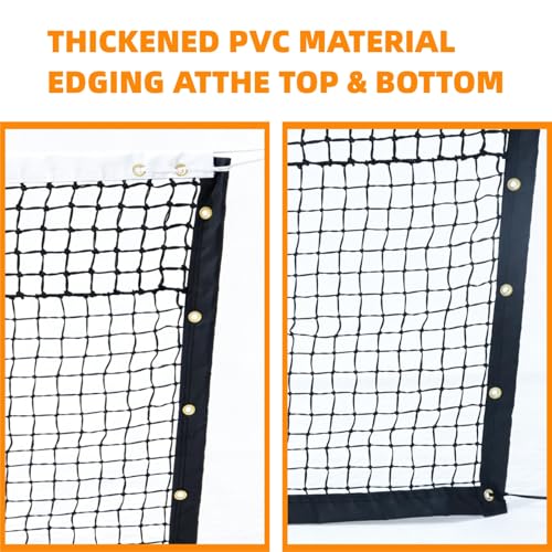 Professional Tennis Net 42ft x 3.5ft | Double-Layer Woven Court Replacement Net with 6mm Steel Cable & Center Strap – Heavy-Duty UV/Water-Resistant Net for Clubs, Coaches, and Backyard Use