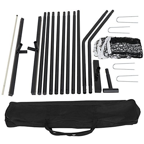 HomGarden Portable Pickleball Tennis Net Set System Metal Frame Stand W/Carrying Bag - Pickle Ball Net Outdoor Game Set